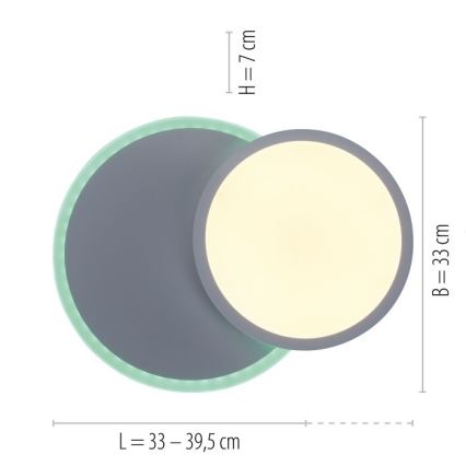 Leuchten Direkt 11662-16 - LED RGB Stmívatelné stropní svítidlo ARENDA LED/21W/230V + dálkové ovládání