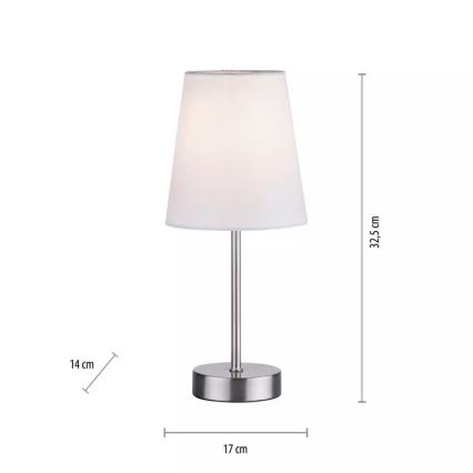 Leuchten Direkt 11680-16 - Stolní lampa HEINRICH 1xE14/40W/230V bílá