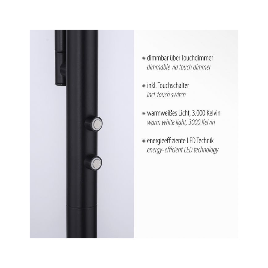 Leuchten Direkt 11710-18 - LED Stmívatelná stojací lampa HANS LED/21,5W/230V + LED/4W