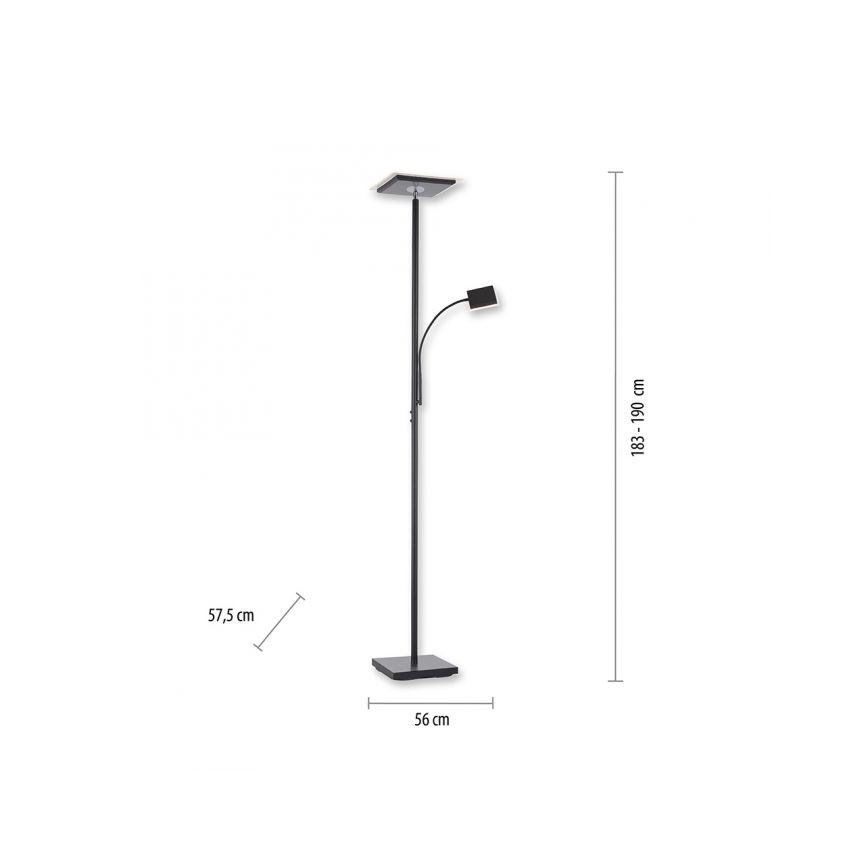 Leuchten Direkt 11710-18 - LED Stmívatelná stojací lampa HANS LED/21,5W/230V + LED/4W