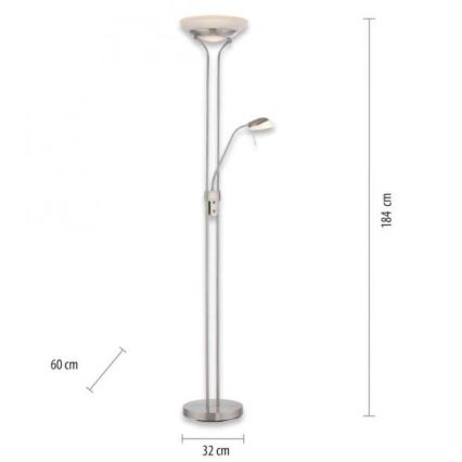 Leuchten Direkt 11730-55 - LED Stmívatelná stojací lampa ZAHARA LED/16W/230V + LED/5W