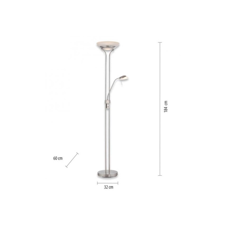 Leuchten Direkt 11730-55 - LED Stmívatelná stojací lampa ZAHARA LED/16W/230V + LED/5W