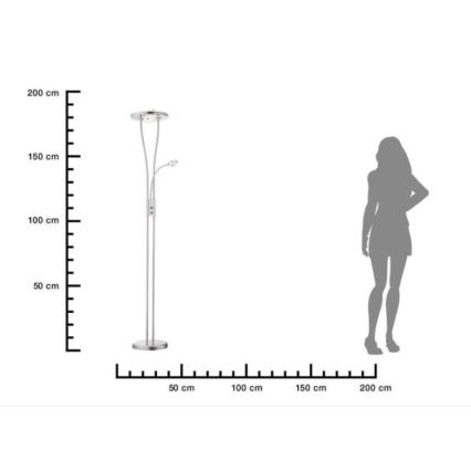 Leuchten Direkt 11778-55 - LED Stmívatelná stojací lampa HELIA LED/16,8W/230V + 2xLED/3,8W