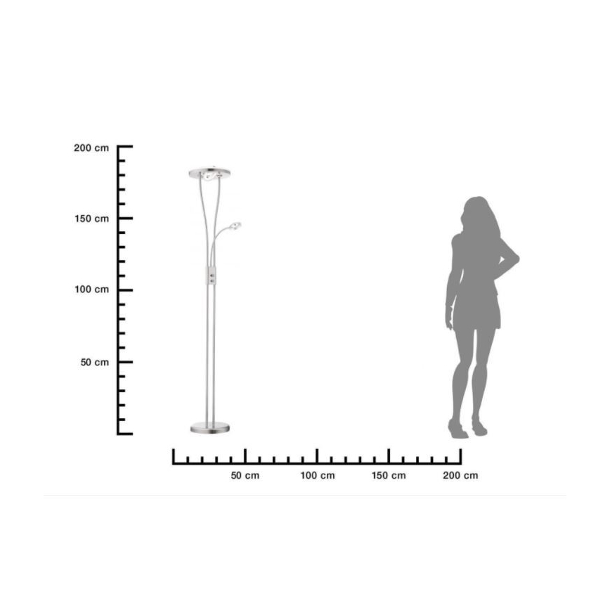 Leuchten Direkt 11778-55 - LED Stmívatelná stojací lampa HELIA LED/16,8W/230V + 2xLED/3,8W