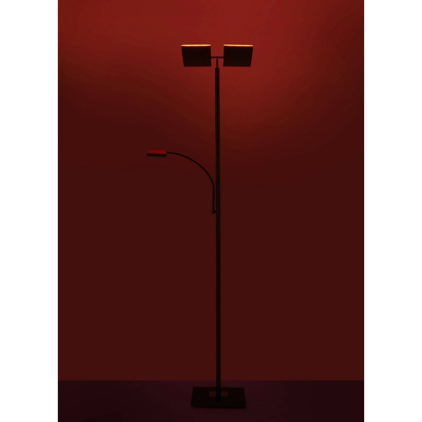 Leuchten Direkt 11925-55 - LED RGB Stmívatelná stojací lampa RUBEN 2xLED/11W/230V+LED/4,8W 2700-5000K + dálkové ovládání