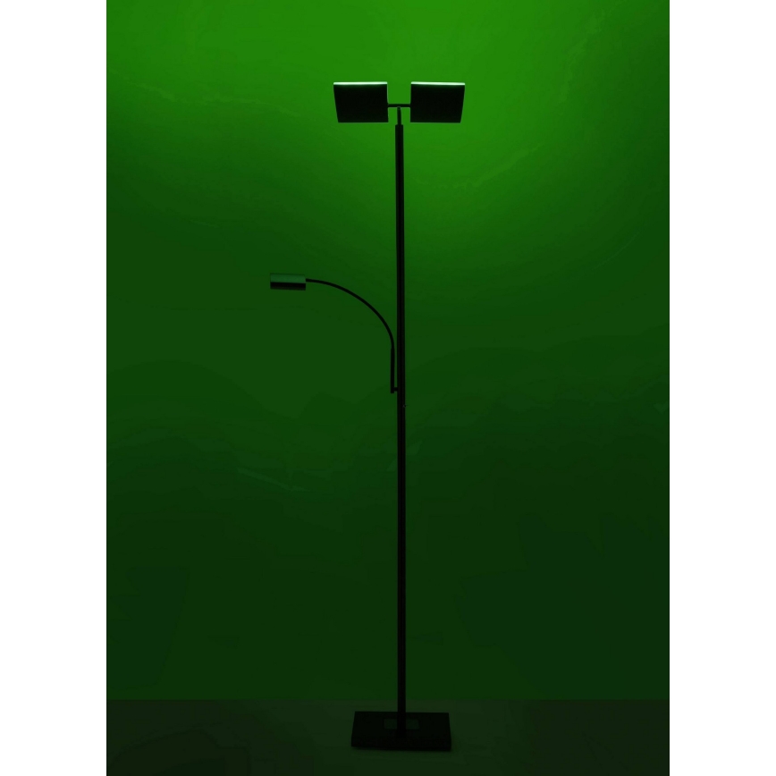 Leuchten Direkt 11925-55 - LED RGB Stmívatelná stojací lampa RUBEN 2xLED/11W/230V+LED/4,8W 2700-5000K + dálkové ovládání