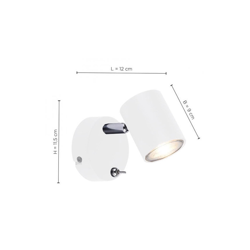 Leuchten Direkt 11941-16 - LED Nástěnné bodové svítidlo TARIK 1xGU10/5W/230V bílá
