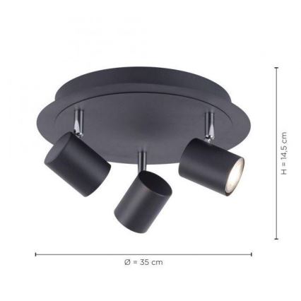 Leuchten Direkt 11943-13 - LED Bodové svítidlo TARIK 3xGU10/5W/230V antracit