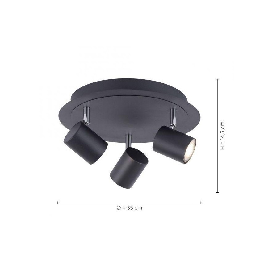 Leuchten Direkt 11943-13 - LED Bodové svítidlo TARIK 3xGU10/5W/230V antracit