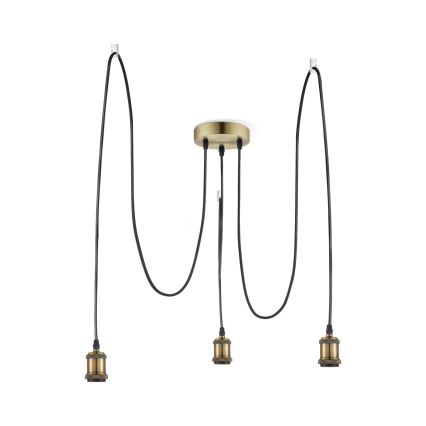 Leuchten Direkt 13571-60 - Lustr na lanku DIY 3xE27/60W/230V pavouk mosaz