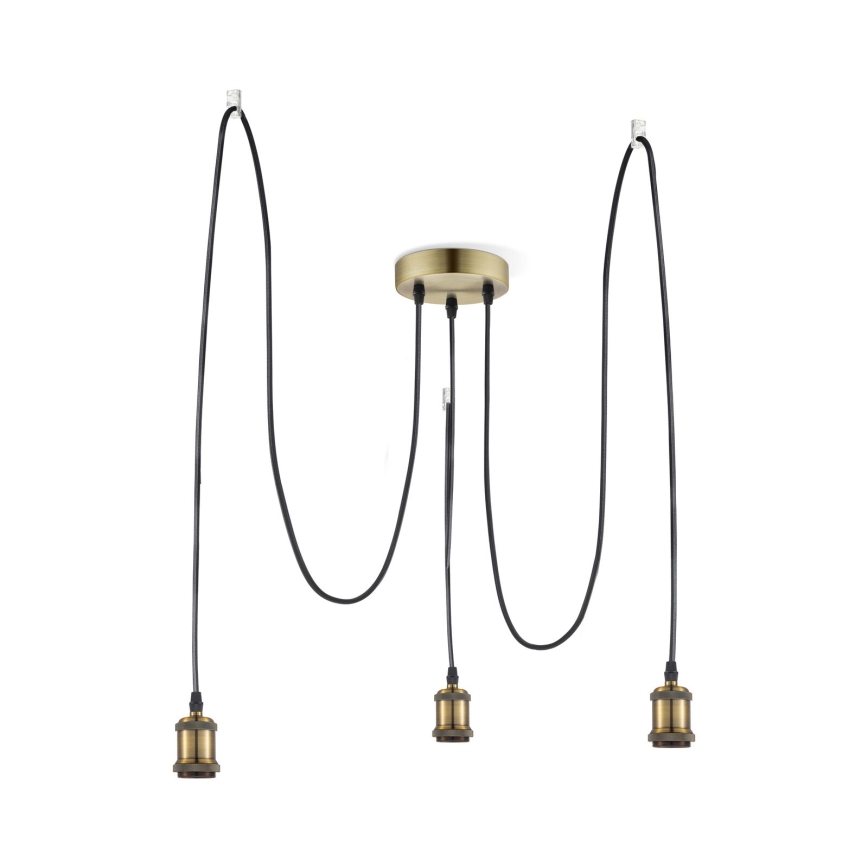 Leuchten Direkt 13571-60 - Lustr na lanku DIY 3xE27/60W/230V pavouk mosaz
