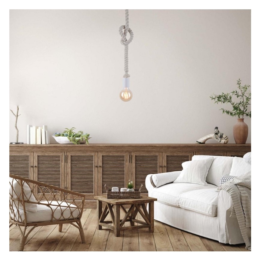 Leuchten Direkt 13572-16 - Lustr na lanku DIY 1xE27/10W/230V bílá