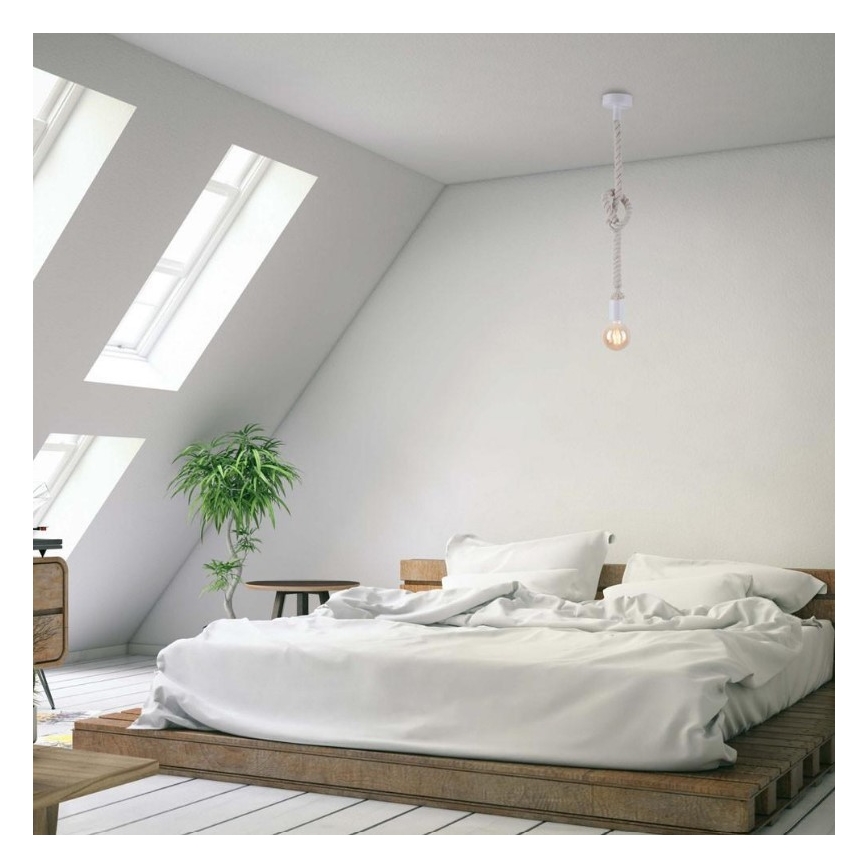 Leuchten Direkt 13572-16 - Lustr na lanku DIY 1xE27/10W/230V bílá
