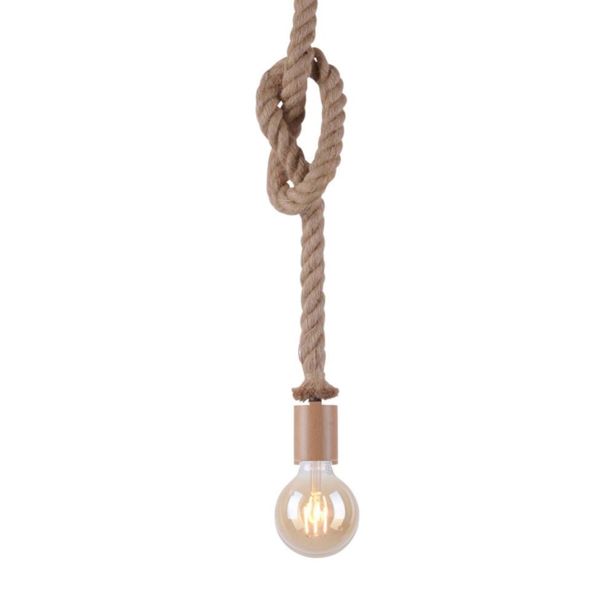 Leuchten Direkt 13572-79 - Lustr na lanku DIY 1xE27/10W/230V hnědá