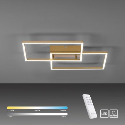 Leuchten Direkt 14018-60- LED Stmívatelný přisazený lustr IVEN 2xLED/15W/230V 2700-5000K zlatá + dálkové ovládání