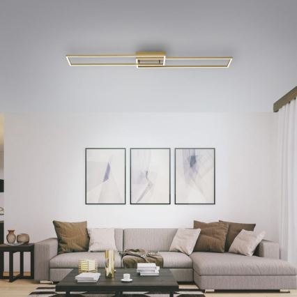 Leuchten Direkt 14019-60- LED Stmívatelný přisazený lustr IVEN 2xLED/20W/230V 2700-5000K zlatá + dálkové ovládání