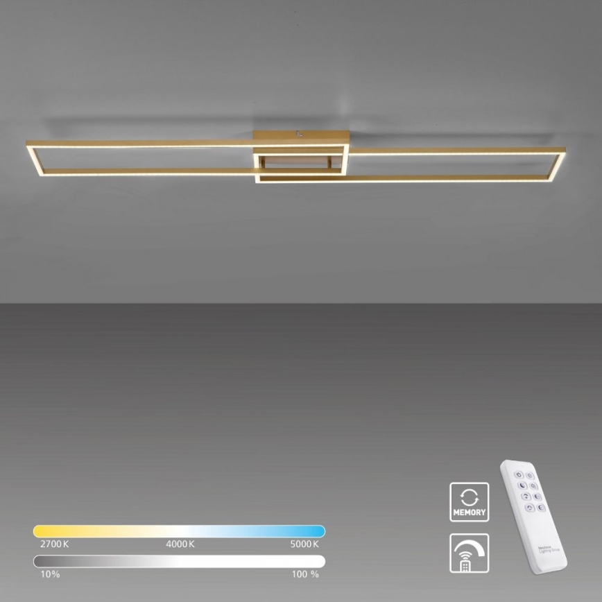 Leuchten Direkt 14019-60- LED Stmívatelný přisazený lustr IVEN 2xLED/20W/230V 2700-5000K zlatá + dálkové ovládání