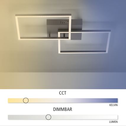 Leuchten Direkt 14141-18 - LED Stmívatelné stropní svítidlo IVEN 2xLED/14W/230V + dálkové ovládání