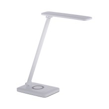 Leuchten Direkt 14415-16 - LED Stmívatelná dotyková stolní lampa s bezdrátovým nabíjením FLORENTINA LED/5W/230V 3000-5000K bílá + USB