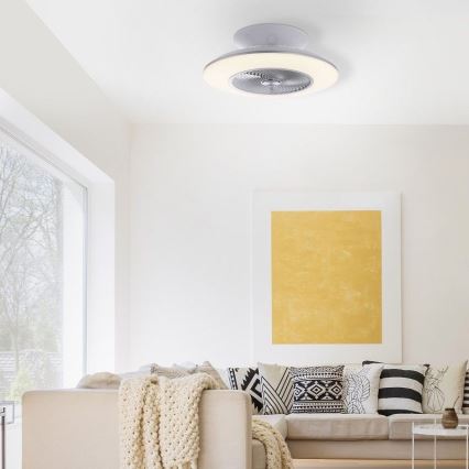 Leuchten Direkt 14445-55 - LED Stmívatelné stropní svítidlo s ventilátorem LEONARD LED/32W/230V + dálkové ovládání