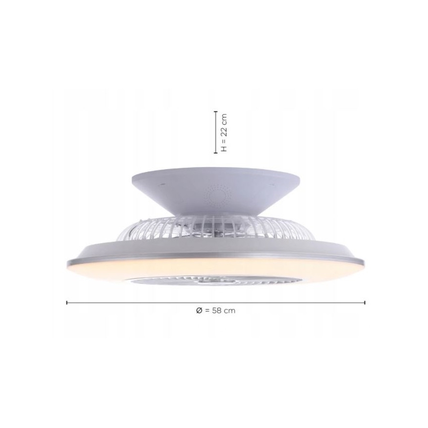 Leuchten Direkt 14445-55 - LED Stmívatelné stropní svítidlo s ventilátorem LEONARD LED/32W/230V + dálkové ovládání
