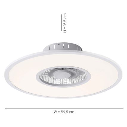 Leuchten Direkt 14642-16 - LED Stmívatelné stropní svítidlo s ventilátorem FLAT-AIR LED/32W/230V 2700-5000K + dálkové ovládání