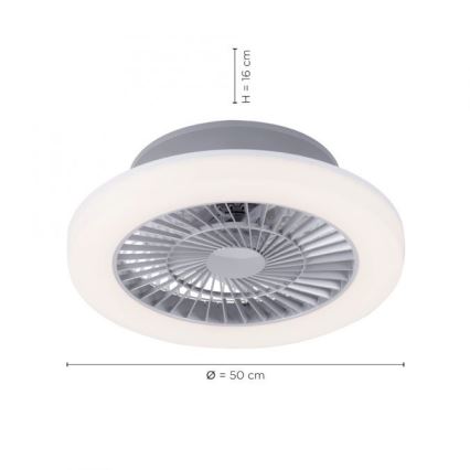 Leuchten Direkt 14645-55 - LED Svítidlo s ventilátorem LEONARD LED/27W/230V