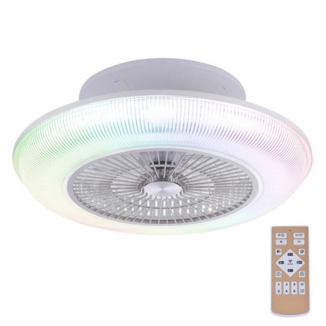 Leuchten Direkt 14648-21 - LED RGB Stmívatelné stropní svítidlo s ventilátorem DION LED/30W/230V + dálkové ovládání