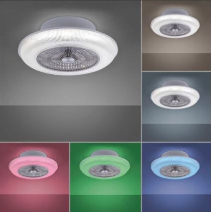 Leuchten Direkt 14648-21 - LED RGB Stmívatelné stropní svítidlo s ventilátorem DION LED/30W/230V + dálkové ovládání