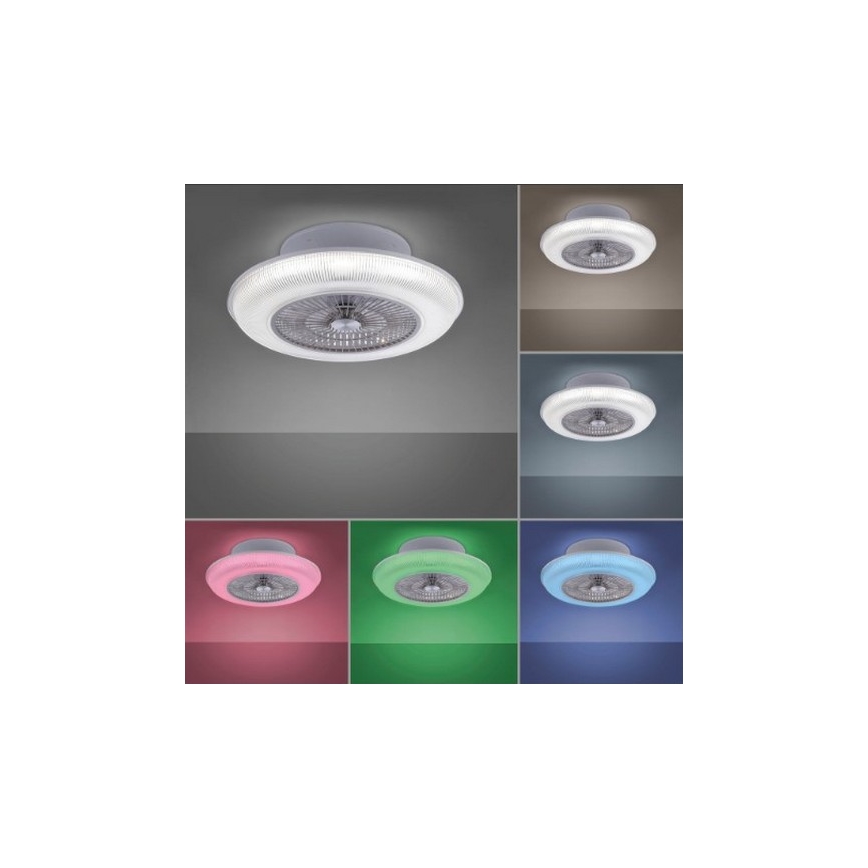 Leuchten Direkt 14648-21 - LED RGB Stmívatelné stropní svítidlo s ventilátorem DION LED/30W/230V + dálkové ovládání