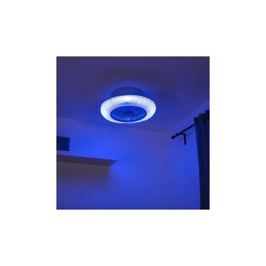 Leuchten Direkt 14648-21 - LED RGB Stmívatelné stropní svítidlo s ventilátorem DION LED/30W/230V + dálkové ovládání
