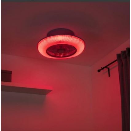 Leuchten Direkt 14648-21 - LED RGB Stmívatelné stropní svítidlo s ventilátorem DION LED/30W/230V + dálkové ovládání