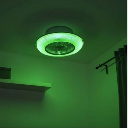 Leuchten Direkt 14648-21 - LED RGB Stmívatelné stropní svítidlo s ventilátorem DION LED/30W/230V + dálkové ovládání