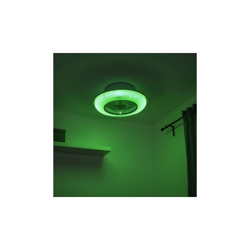 Leuchten Direkt 14648-21 - LED RGB Stmívatelné stropní svítidlo s ventilátorem DION LED/30W/230V + dálkové ovládání