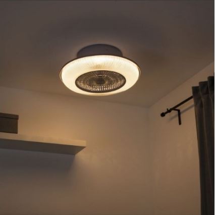 Leuchten Direkt 14648-21 - LED RGB Stmívatelné stropní svítidlo s ventilátorem DION LED/30W/230V + dálkové ovládání