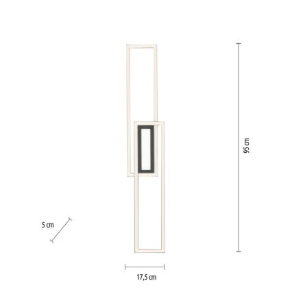 Leuchten Direkt 14696-18 - LED Stmívatelný přisazený lustr ASMIN LED/45W/230V černá