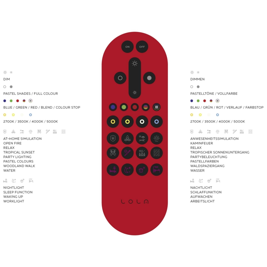 Leuchten Direkt 14742-16 - LED RGB Stmívatelné stropní svítidlo JUPI LOLASMART LED/18W/230V Tuya 2700-5000K + dálkové ovládání