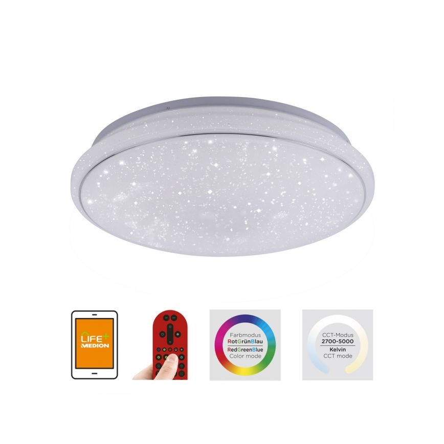 Leuchten Direkt 14743-16 - LED RGB Stmívatelné stropní svítidlo JUPI LED/28W/230V Tuya 2700-5000K + dálkové ovládání