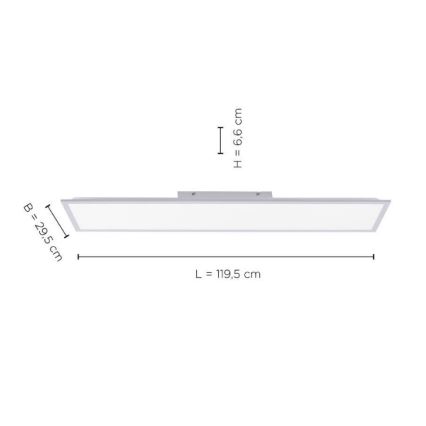 Leuchten Direkt 14757-21 - LED Stmívatelný přisazený panel FLAT LED/36W/230V 2700-5000K stříbrná + dálkové ovládání