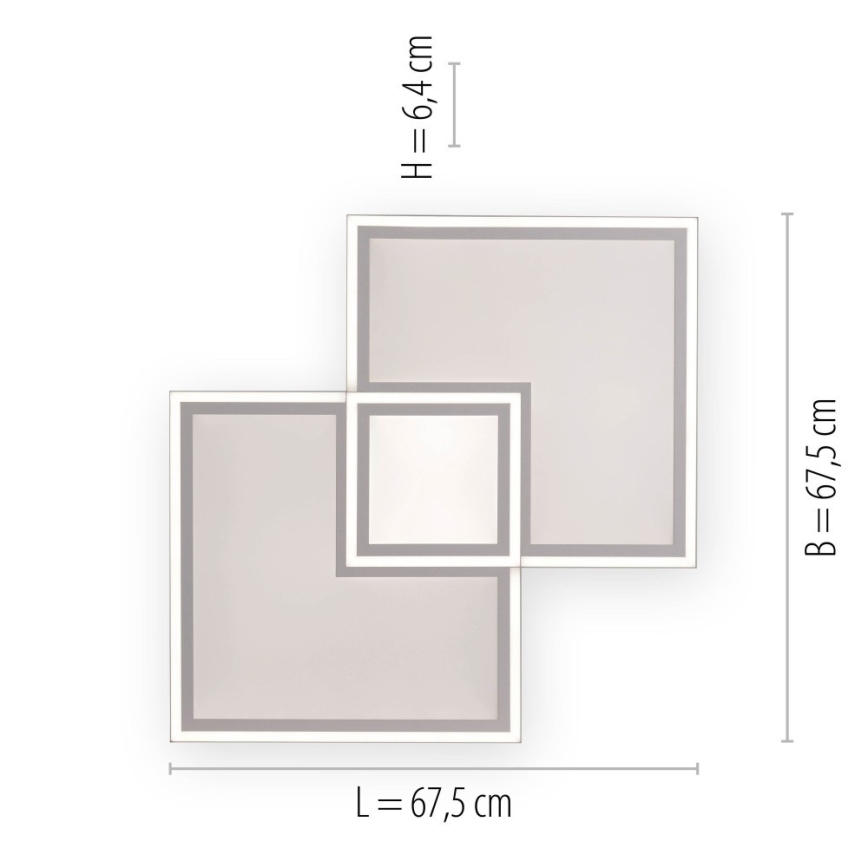 Leuchten Direkt 14855 - 16-LED Stmívatelné stropní svítidlo EDGING LED/51W/230V 2700-5000K + dálkové ovládání
