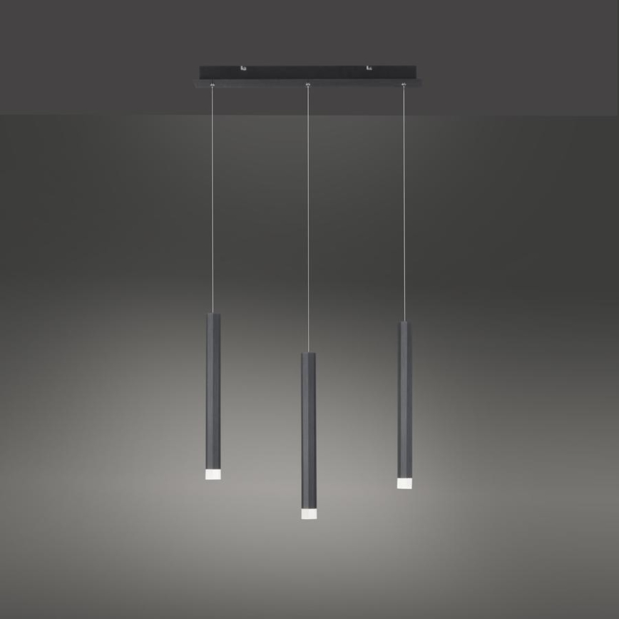 Leuchten Direkt 15203-18 - LED Lustr na lanku 3xLED/4,8W/230V černá