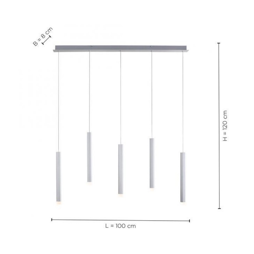 Leuchten Direkt 15205-95 - LED Lustr na lanku BRUNO 5xLED/4,8W/230V