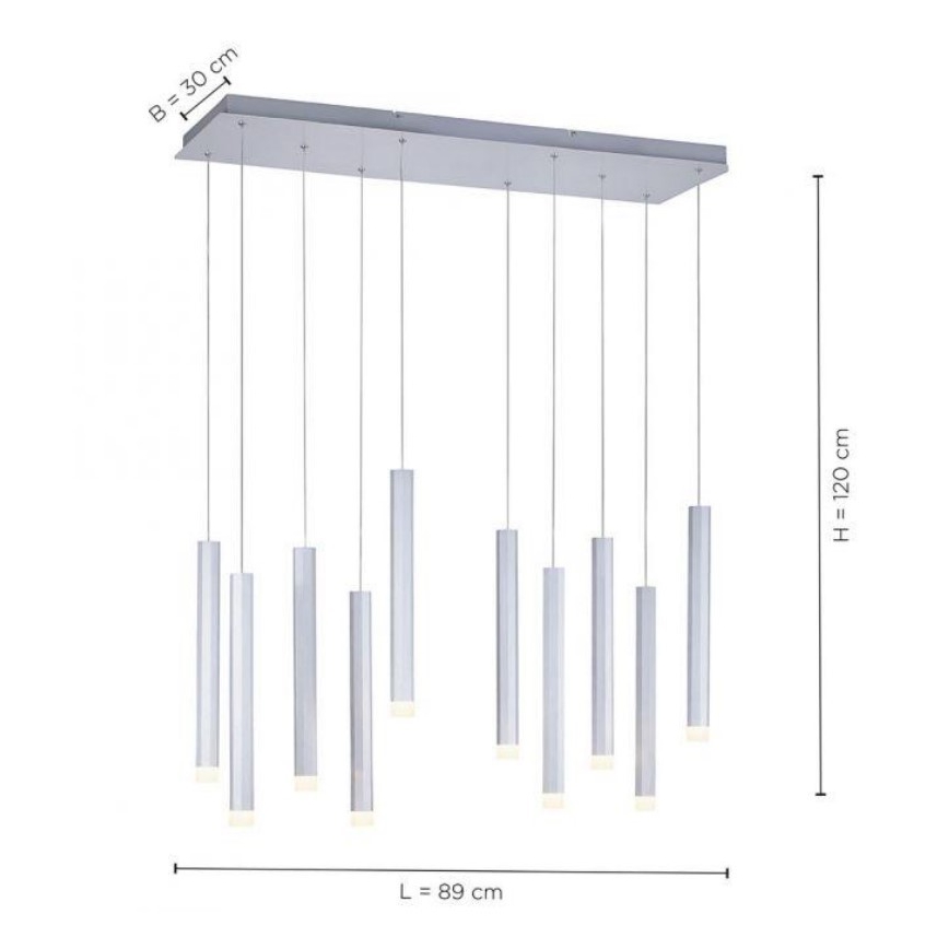 Leuchten Direkt 15206-95 - LED Lustr na lanku BRUNO 10xLED/4,8W/230V