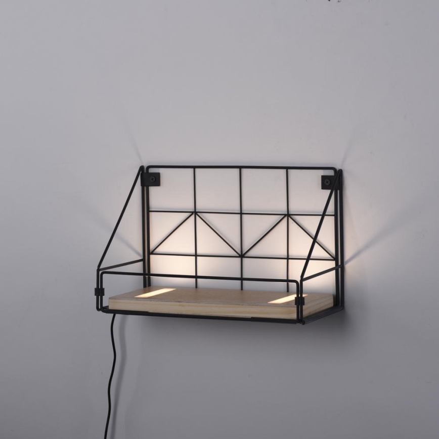 Leuchten Direkt 15276-18 - Police s LED osvětlením BOARD 2xLED/1,75W/230V 30 cm eukalyptus