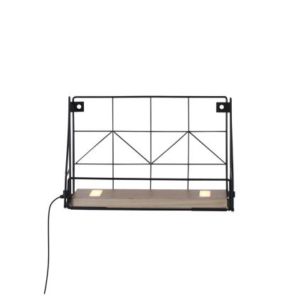 Leuchten Direkt 15276-18 - Police s LED osvětlením BOARD 2xLED/1,75W/230V 30 cm eukalyptus