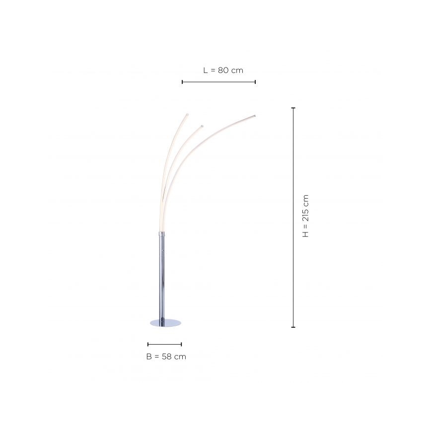 Leuchten Direkt 15383-55 - LED Stojací lampa MAJA 3xLED/6W/230V lesklý chrom