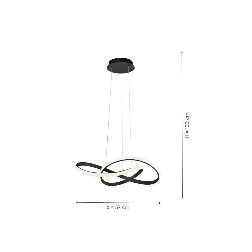 Leuchten Direkt 15402-18 - LED Stmívatelný lustr na lanku MARIA LED/25W/230V černá