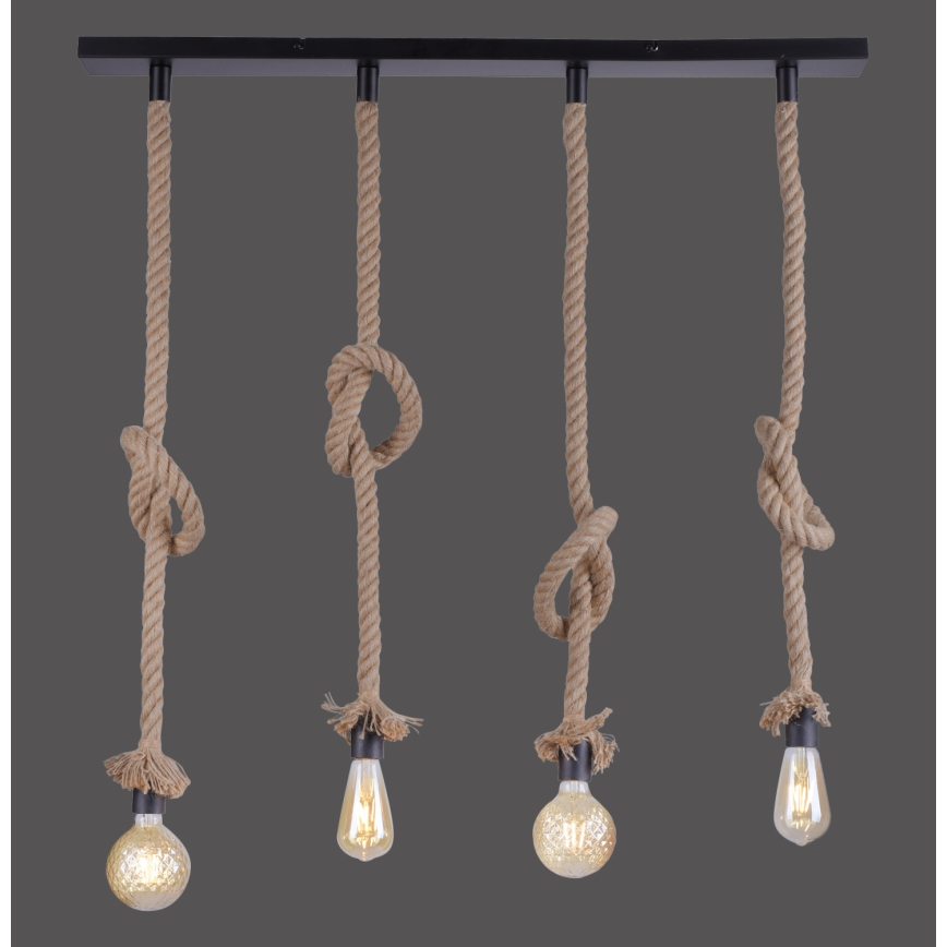 Leuchten Direkt 15487-18 - Lustr na lanku ROPE 4xE27/15W/230V