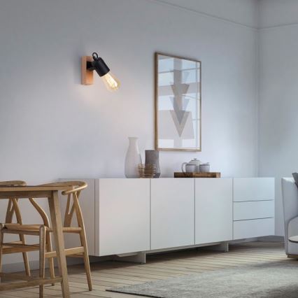 Leuchten Direkt 15631-18 - Nástěnné bodové svítidlo CANOP 1xE27/60W/230V akácie