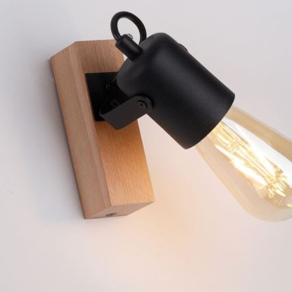 Leuchten Direkt 15631-18 - Nástěnné bodové svítidlo CANOP 1xE27/60W/230V akácie